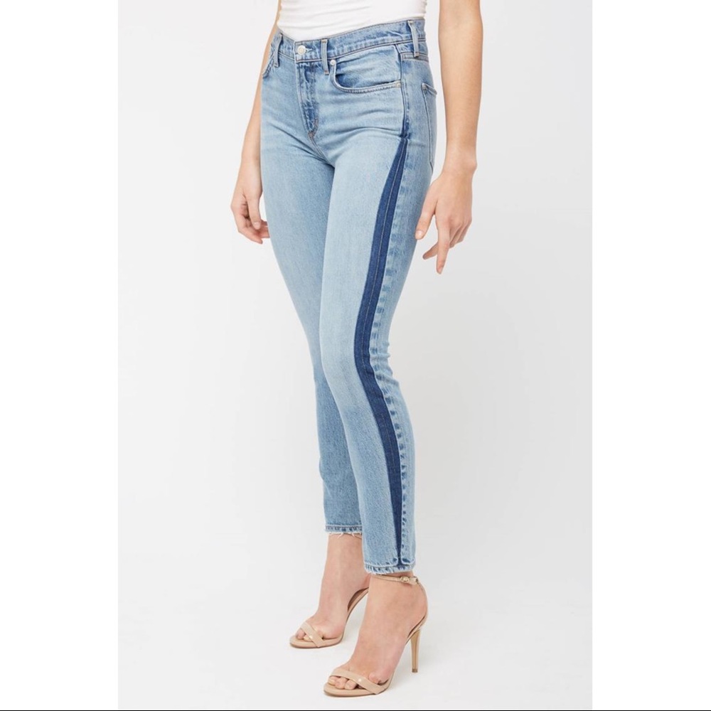 AGOLDE Toni Shadow Side Stripe Slim Jean in Queue